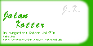 jolan kotter business card